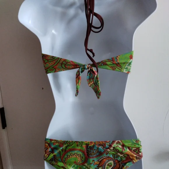 Rare Lisa Curren for Urban Outfitters Ruched Paisley Swimsuit - Picture 3 of 7